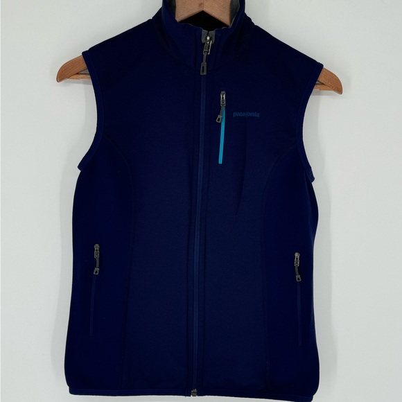 PATAGONIA Women's Vest Blue Hybrid Fleece Full Zip Elastic Waist 31815 Sz Sm X6 - Picture 2 of 6